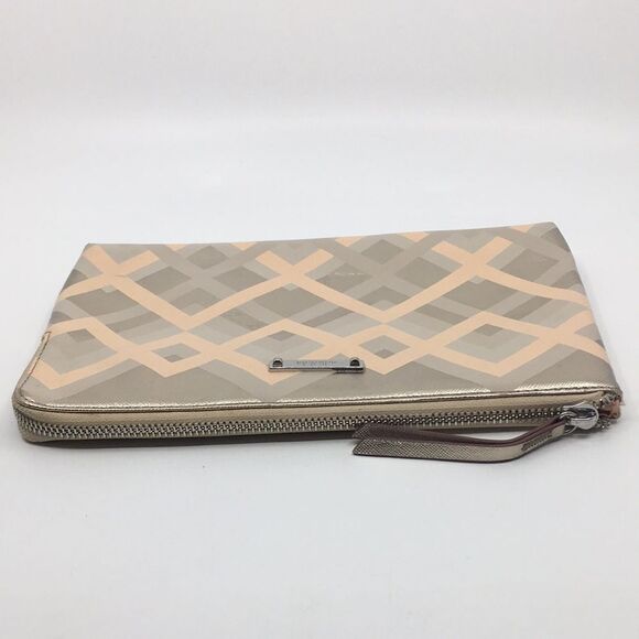 Stella & Dot Capri Pouch Clutch Metallic Chevron Pattern Rose Gold - Picture 8 of 16